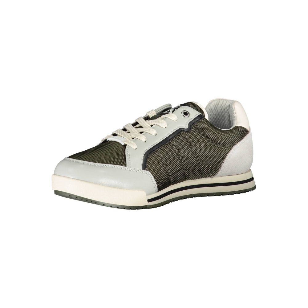 Calvin Klein Green Polyester Men Sneaker with contrasting details and logo, merging style and comfort for the modern man.