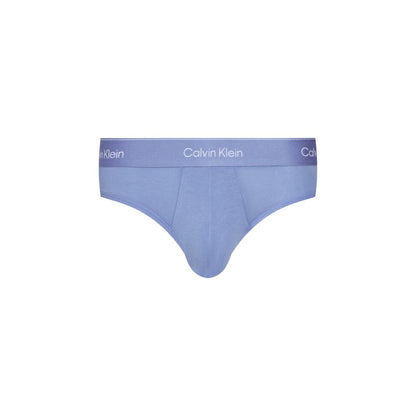 Calvin Klein Underwear Blue Cotton Briefs with logo waistband for men, offering comfort and style in a pack of three.