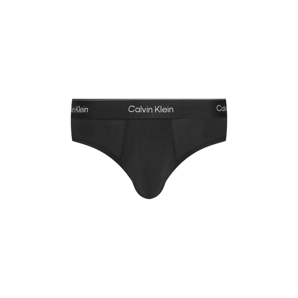 Calvin Klein Underwear Blue Cotton Briefs with logo waistband, made of soft cotton and elastane for comfort and style.