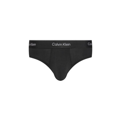 Calvin Klein Underwear Blue Cotton Briefs with logo waistband, made of soft cotton and elastane for comfort and style.