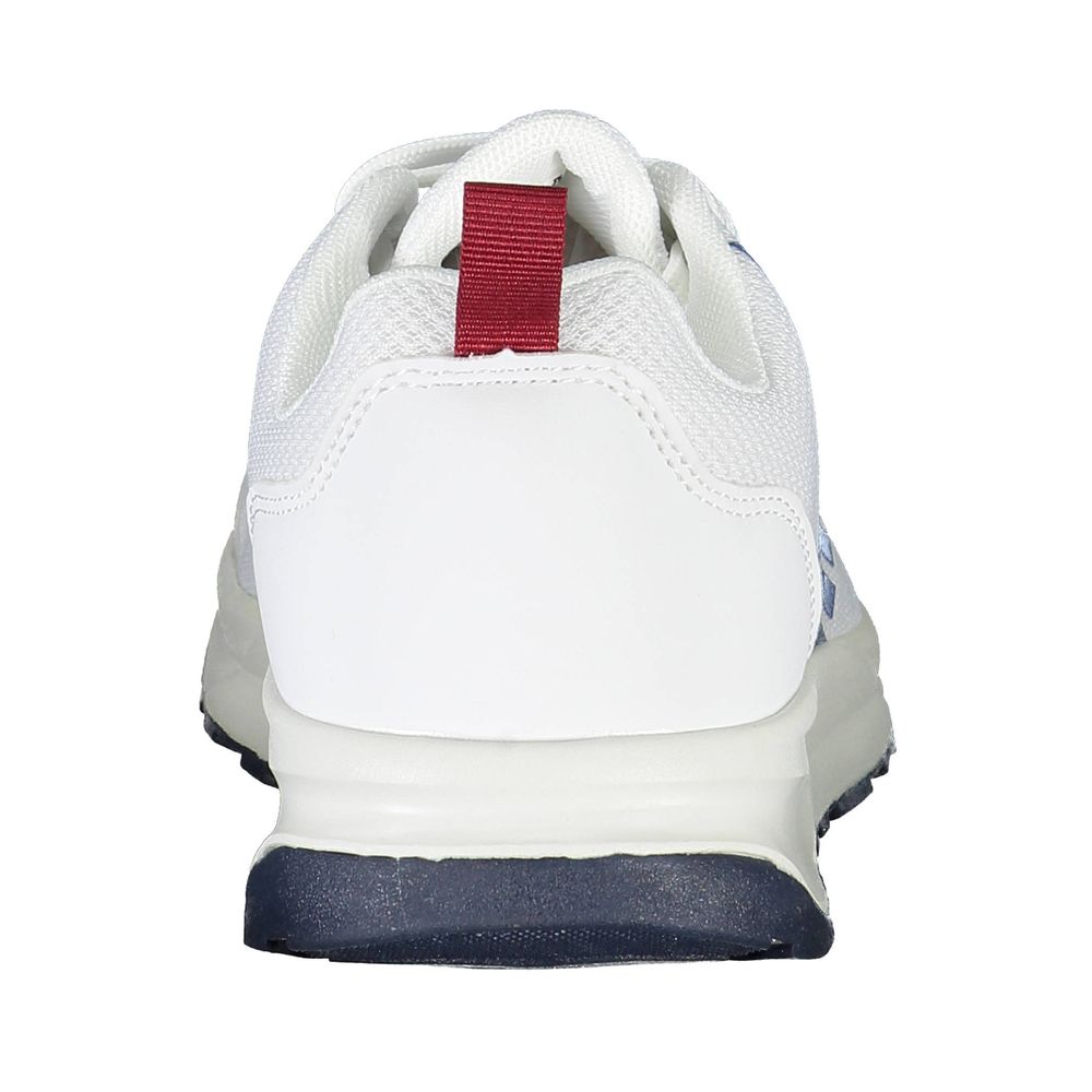 Back view of Carrera White Eco Leather Men Sneaker showcasing dynamic design and contrasting details.