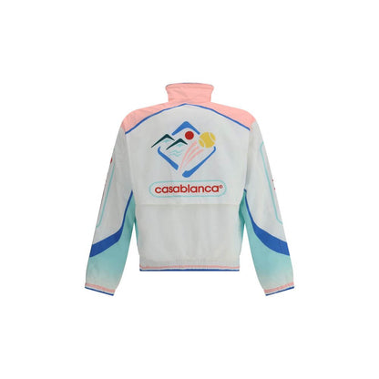 Casablanca Multicolor Polyamide Shell Jacket with contrast monogram, high collar, and zipper pockets for a stylish and functional look.