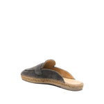 Castañer Castaner Sandals Grey with suede leather, almond toe design, and rubber sole, featuring a branded insole and 0.8-inch heel.