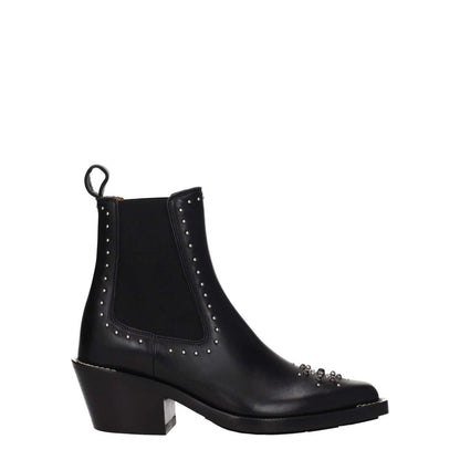 Chloé Black Leather Ankle Boots