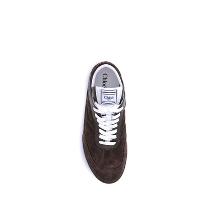 Chloé Brown Calf Leather Bos Taurus Low Top Sneakers