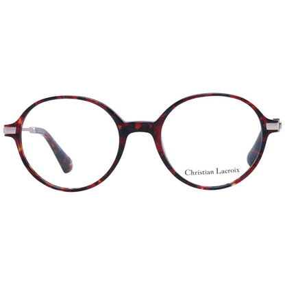 Christian Lacroix Red Acetate Glasses (Frames) for women, full-rim, round style in red with branded case.