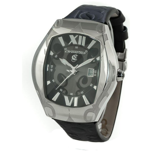 Chronotech Chronotech Black Leather Watch CHCT7693J01AC 1728,Black,Chronotech,Men,New with tags,Watches for Men - Watches