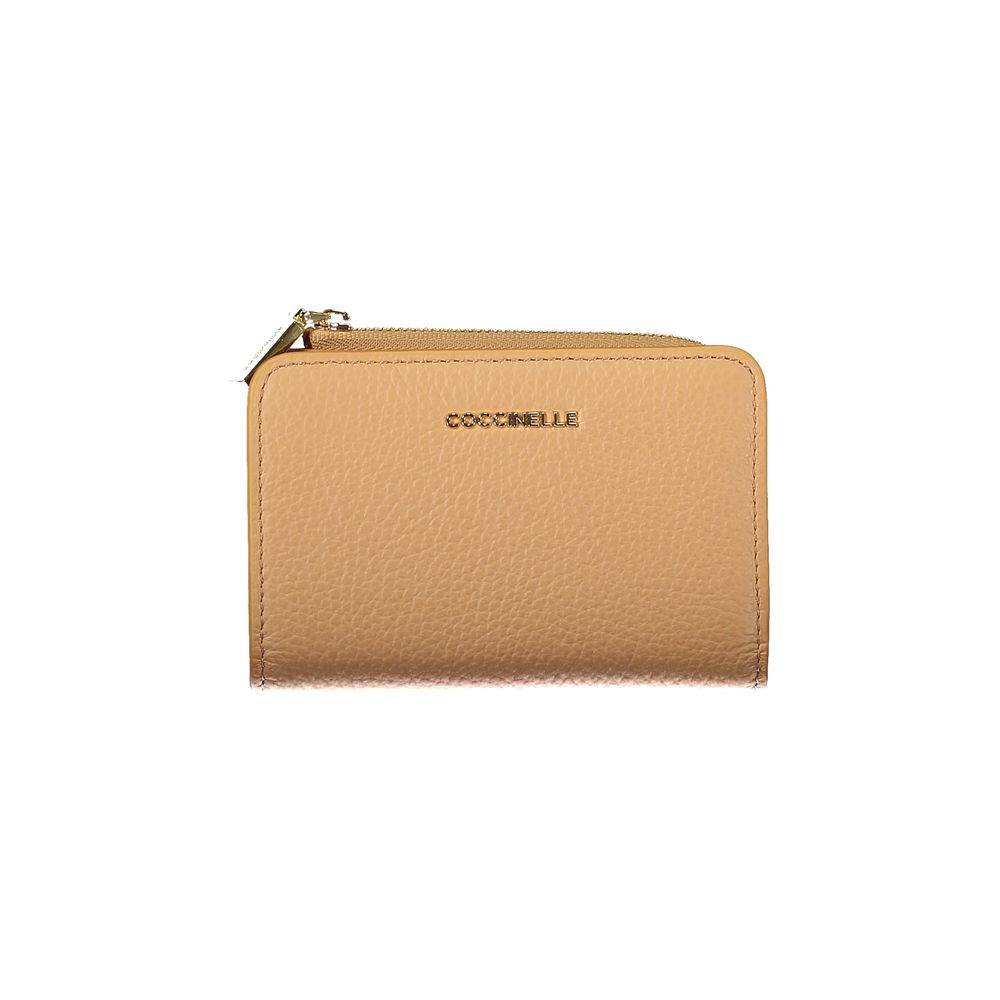 Coccinelle Brown Leather Women Wallet with multiple compartments and sleek design, perfect for organizing essentials stylishly.