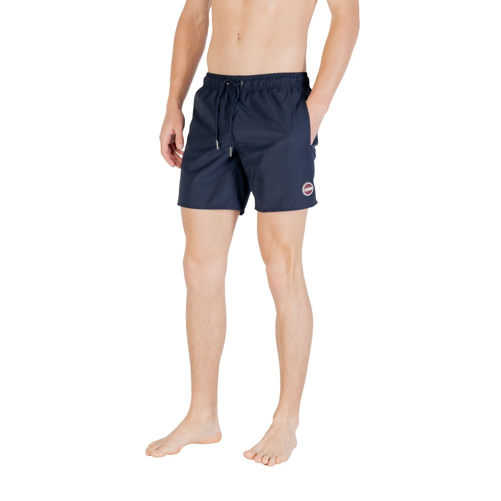 Colmar Originals Blue Polyester Swim Shorts with drawstring waistband, ergonomic fit, perfect for beach or pool.