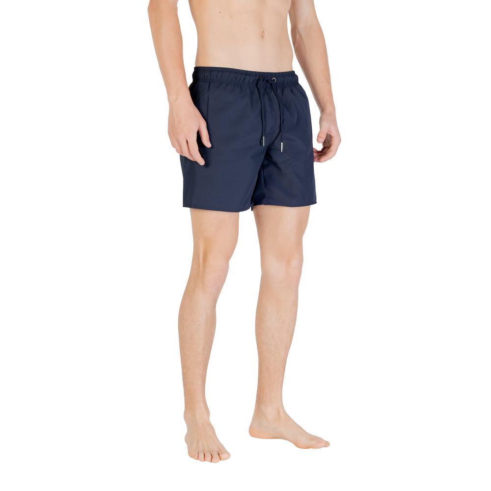 Colmar Originals Blue Polyester Swim Shorts with adjustable waistband and ergonomic fit, perfect for beach or pool days.