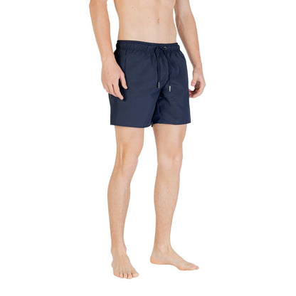 Colmar Originals Blue Polyester Swim Shorts with adjustable waistband and ergonomic fit, perfect for beach or pool days.