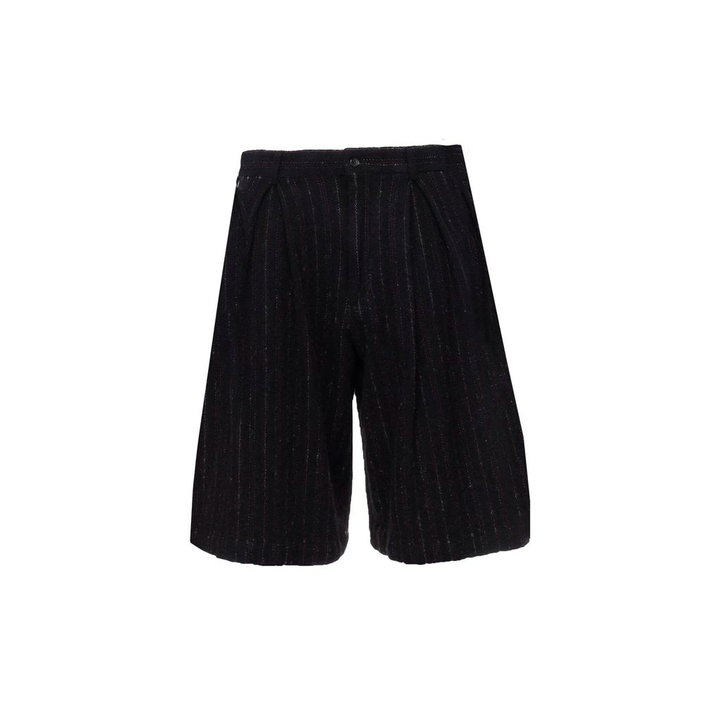 Comme Des Garçons Homme Plus Wool Shorts, men's brushed wool-blend serge, with belt loops, side pockets, Japan-made, unlined.