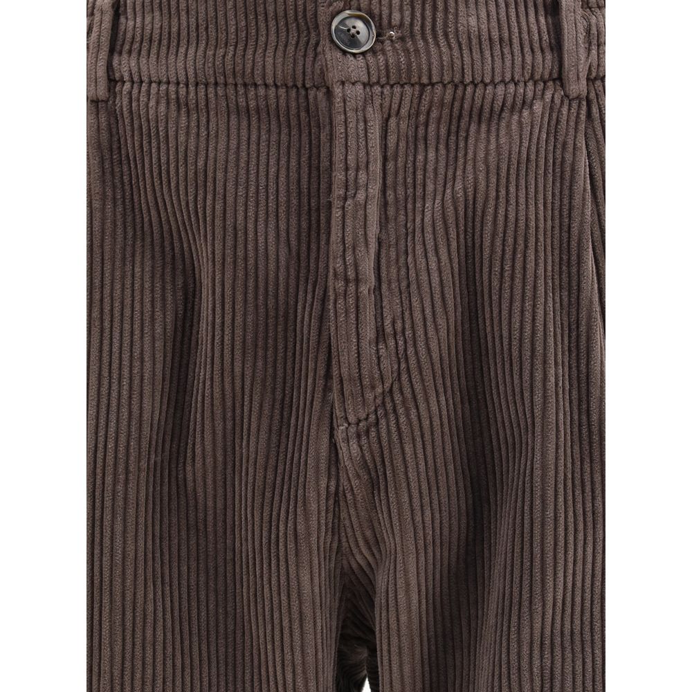 Cruna Brown Cotton Casual Pants