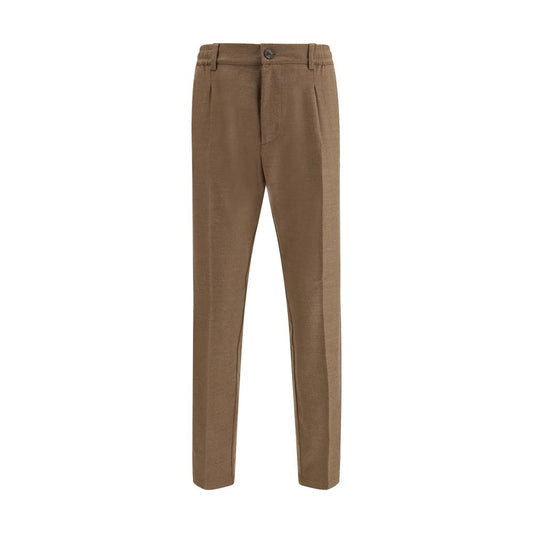 Cruna Brown Fleece Wool Casual Pants Cruna