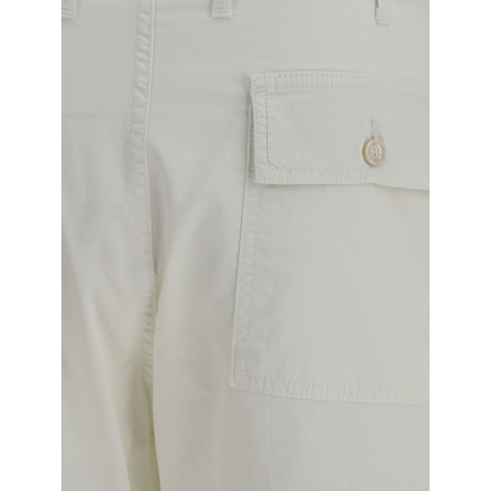 Cruna Cream Cotton Bermuda Shorts