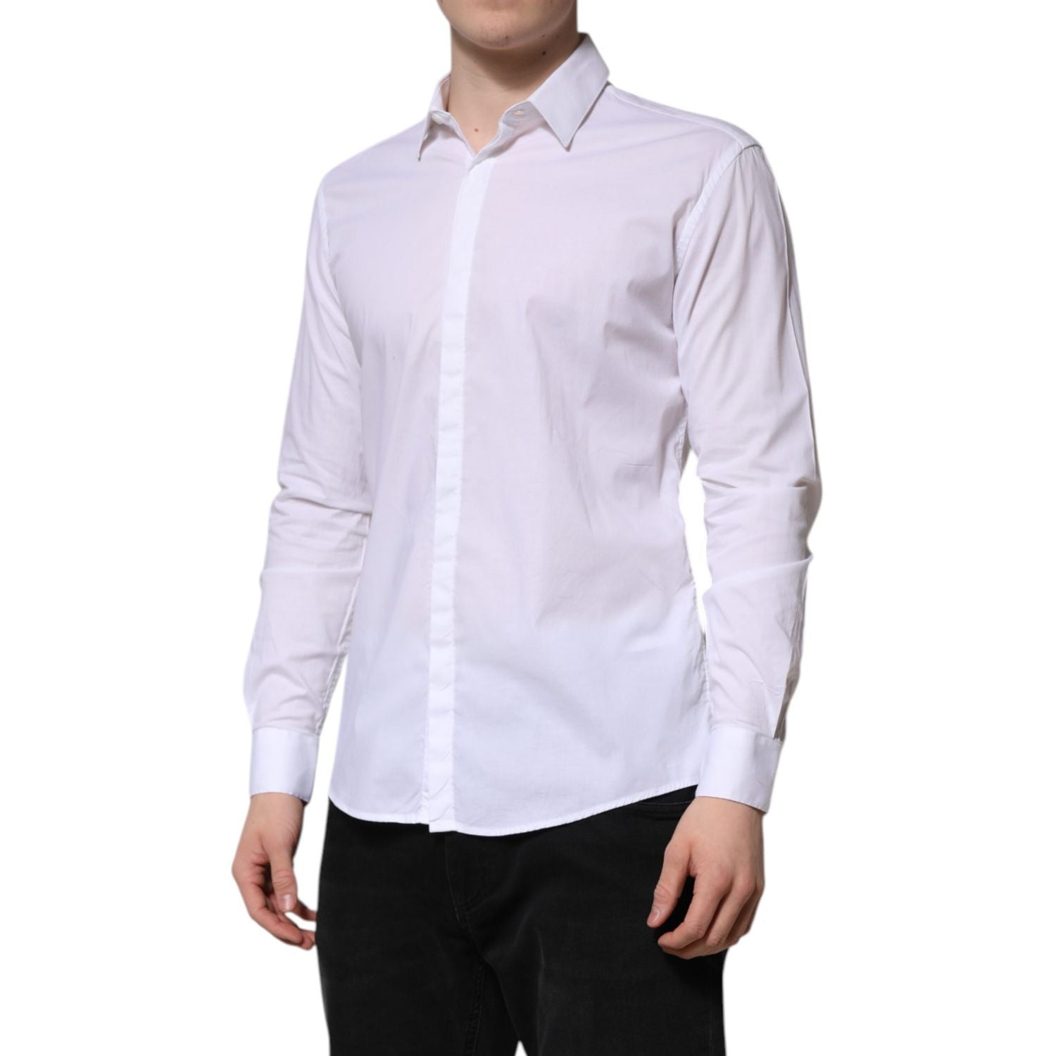 Daniele Alessandrini White Long Sleeves Dress Shirt