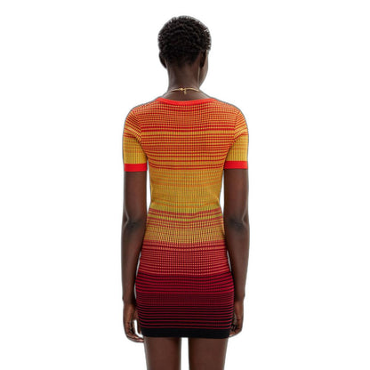 Desigual Red Viscose Midi Dress