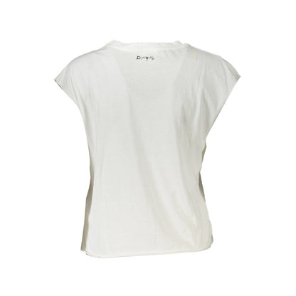 Back view of Desigual White Cotton Women Top with logo detail