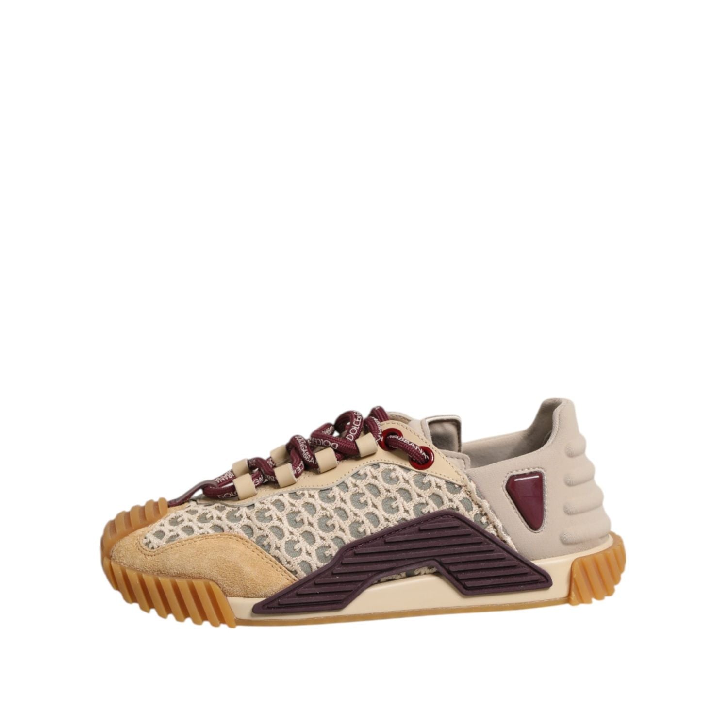 Dolce & Gabbana Beige Neoprene DG Logo NS1 Lace Sneakers Shoes