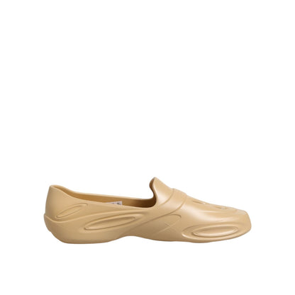 Dolce & Gabbana Beige Rubber Slides Low Top Sneakers Shoes, slip-on design, beige color, rubber material, side view image.