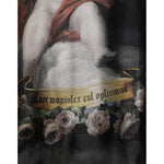 Baroque cherub print on Dolce & Gabbana Black Cashmere Cherub Print Baroque Sweater, showcasing luxury Italian design.