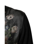 Dolce & Gabbana Black Cashmere Cherub Print Baroque Sweater showing detailed floral design