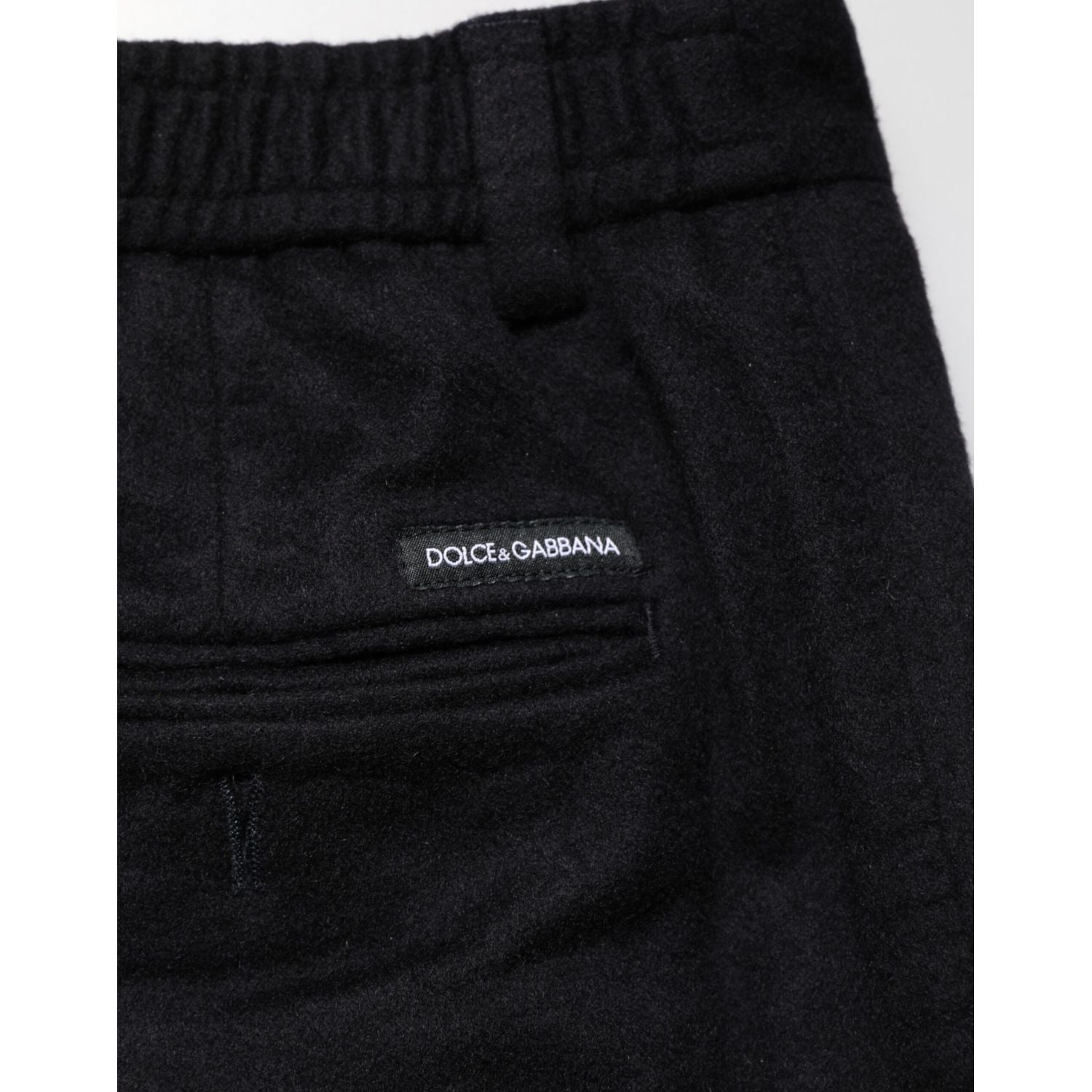 Dolce & Gabbana Black Cashmere Dress Formal Men Trouser Pants