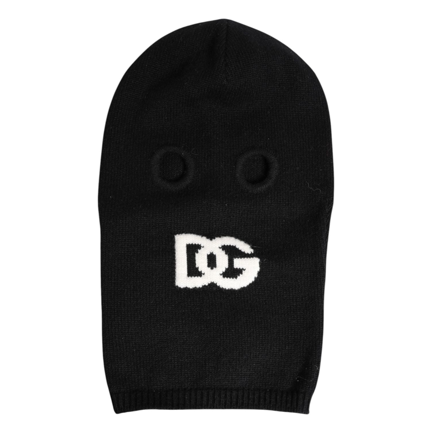 Dolce & Gabbana Black Cashmere Knitted Ski Mask Balaclava Hat