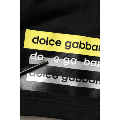 Dolce & Gabbana Black Cotton Mid Waist Casual Bermuda Short