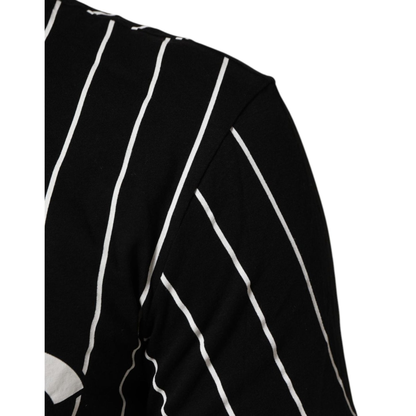 Dolce & Gabbana Black Cotton Polka Dots Round Neck T-shirt