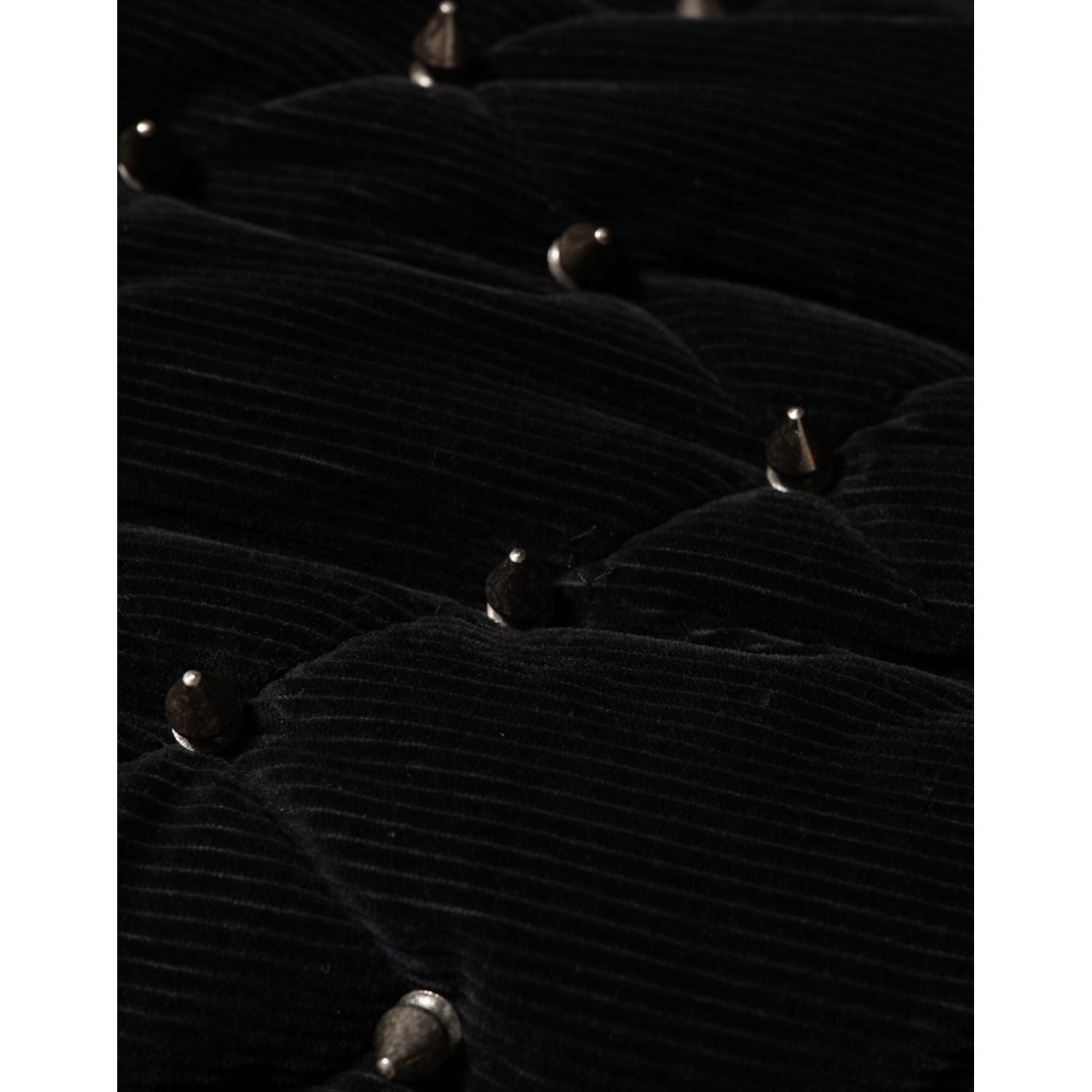 Dolce & Gabbana Black Cotton Quilted Studded Sleeve Hoodie Jacket