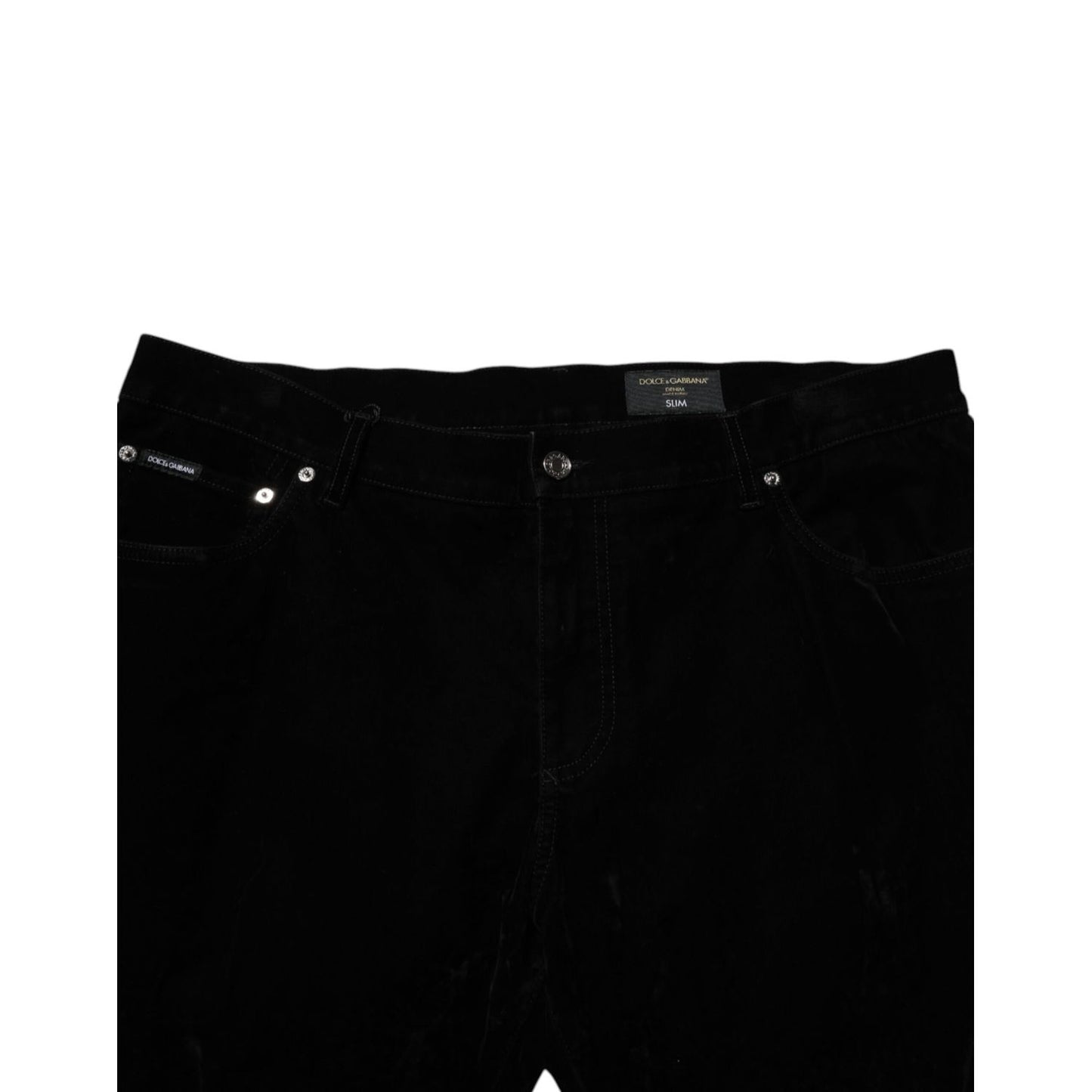 Dolce & Gabbana Black Cotton Slim Fit Denim Trouser Jeans