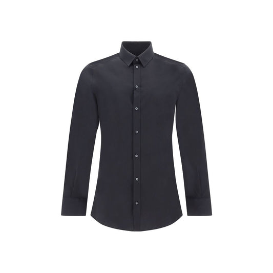 Dolce & Gabbana Black Elastane Dress Shirt
