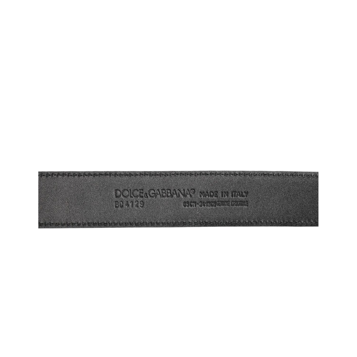 Dolce & Gabbana Black Exotic Leather Metal Logo Buckle Belt, genuine black crocodile leather with iconic DG logo buckle, made in Italy.