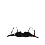 Dolce & Gabbana Black Floral Nylon Padded Balconnet Bra Underwear with hook and eye closure, made in Italy.