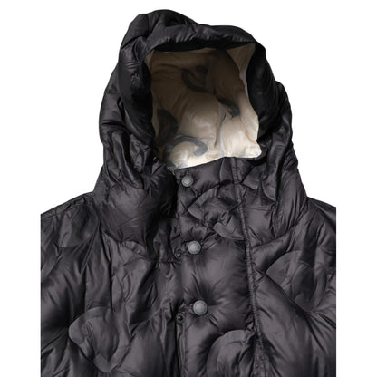 Dolce & Gabbana Black Hooded Parka Coat Winter Jacket