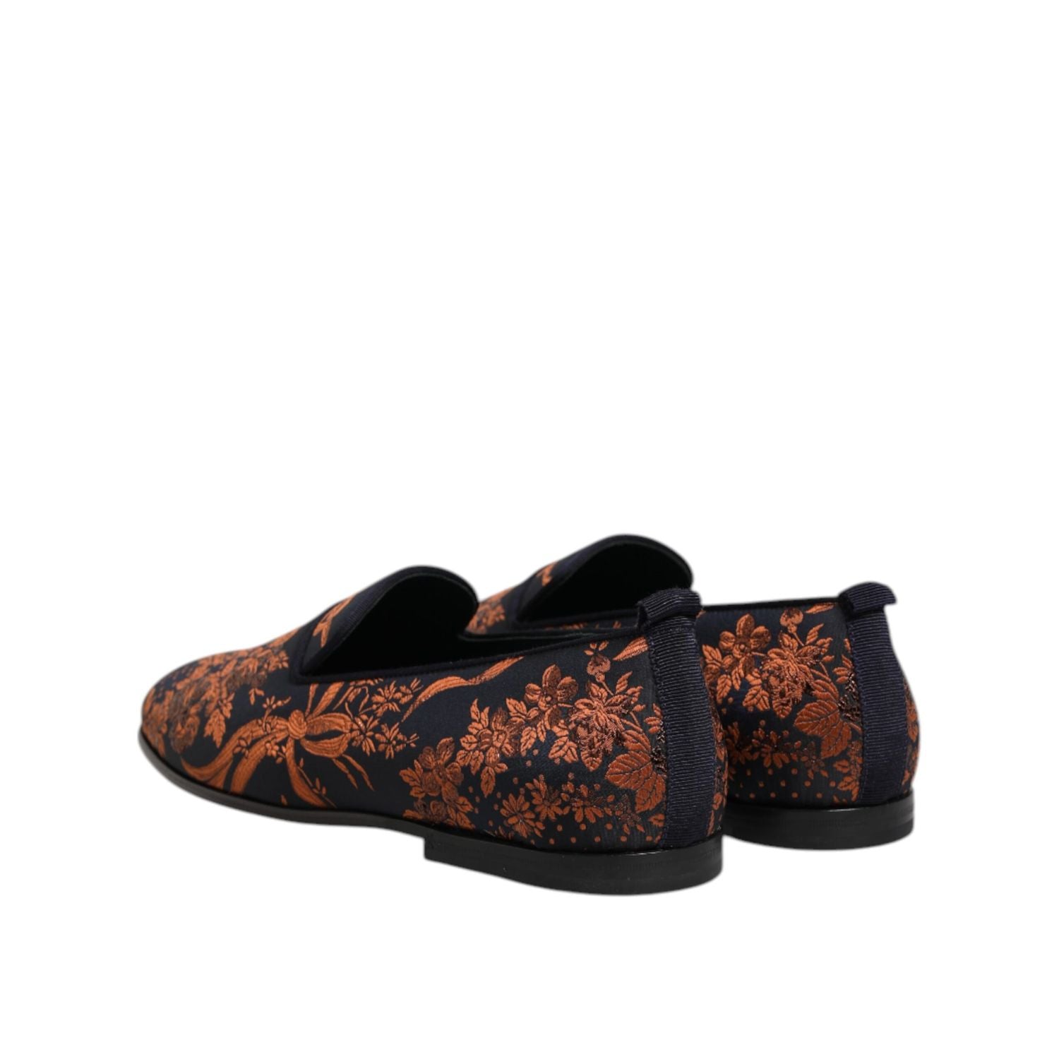 Dolce & Gabbana Black Jacquard Polyester Slip On Loafers Shoes