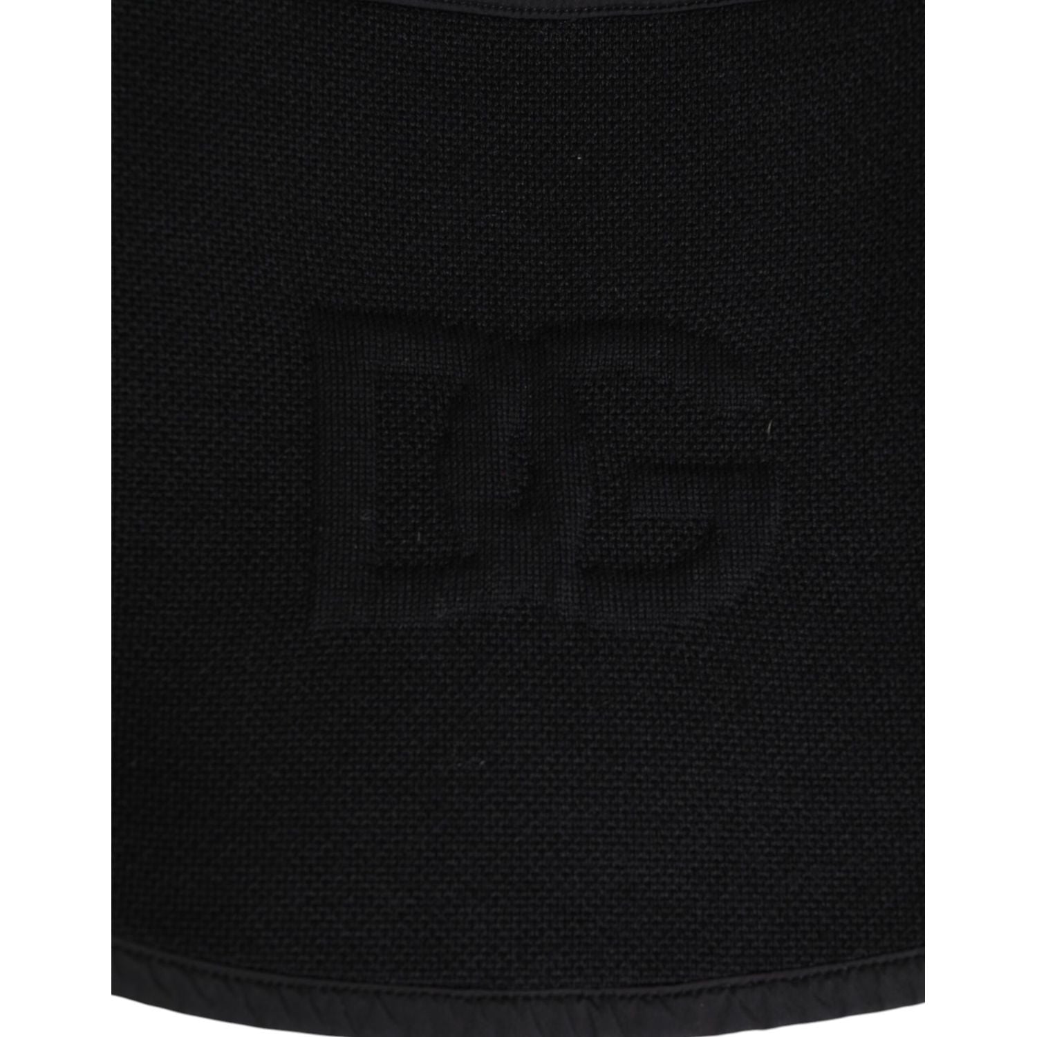 Dolce & Gabbana Black Lace Stole Knitted DG Logo Men One Size  Scarf