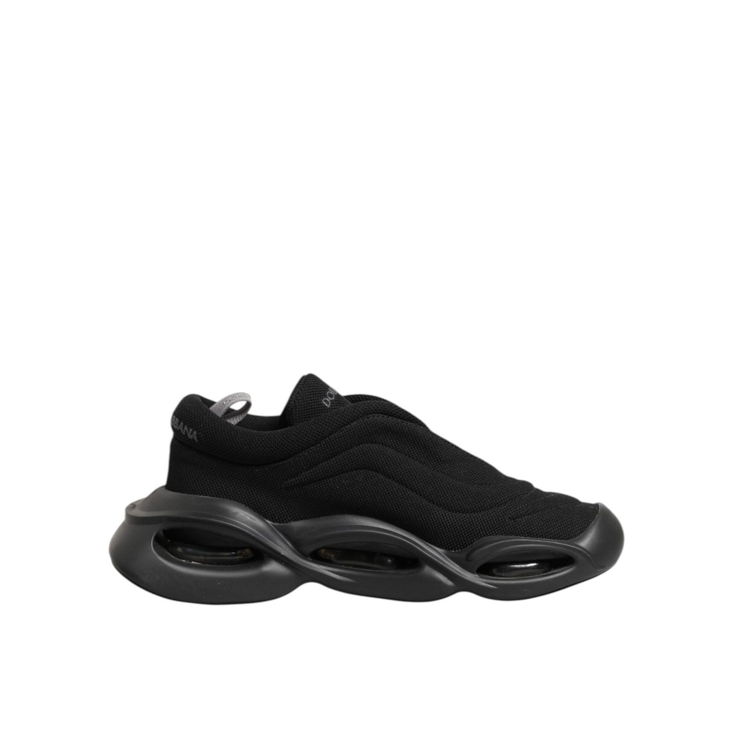 Dolce & Gabbana Black Lace Up Wave Low Top Men Sneaker Shoes featuring sleek design and rubber sole