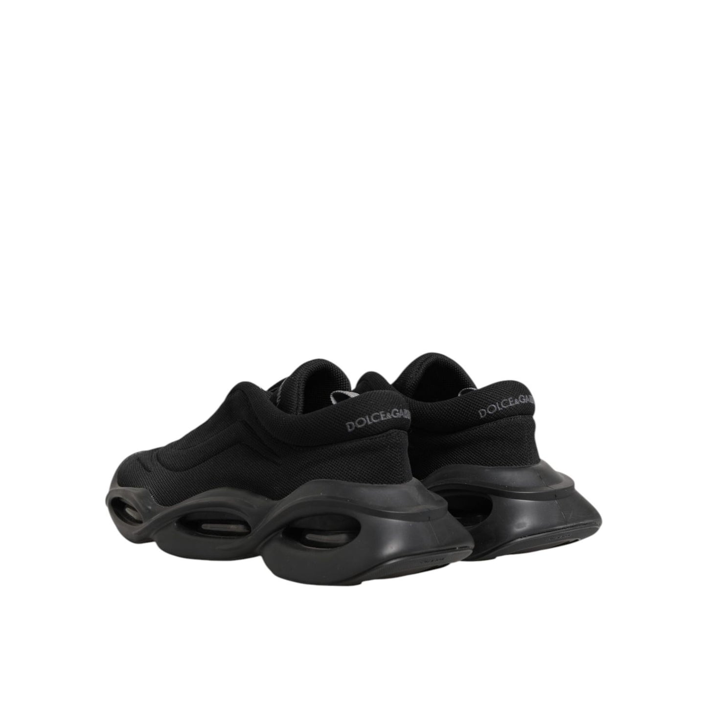 Dolce & Gabbana Black Lace Up Wave Low Top Men Sneaker Shoes with flexible sole and lightweight design.