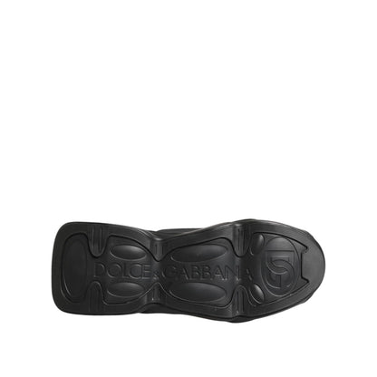 Sole of Dolce & Gabbana Black Lace Up Wave Low Top Men Sneaker Shoes