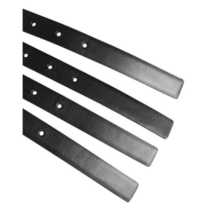 Dolce & Gabbana Black Leather 4-Strap Metal Multi-Buckle Belt with sleek adjustable straps and silver-tone buckles for edgy style.