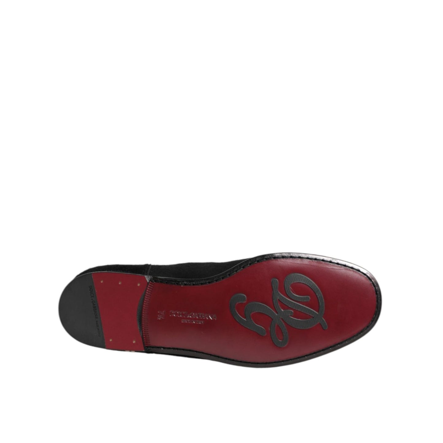 Dolce & Gabbana Black Leather Fur Men CHELSEA Boots Shoes