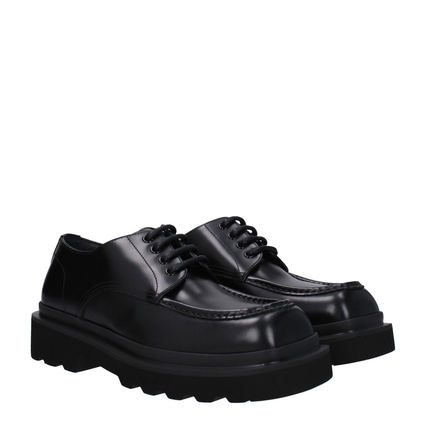 Dolce & Gabbana Black Leather Oxfords And Derbies