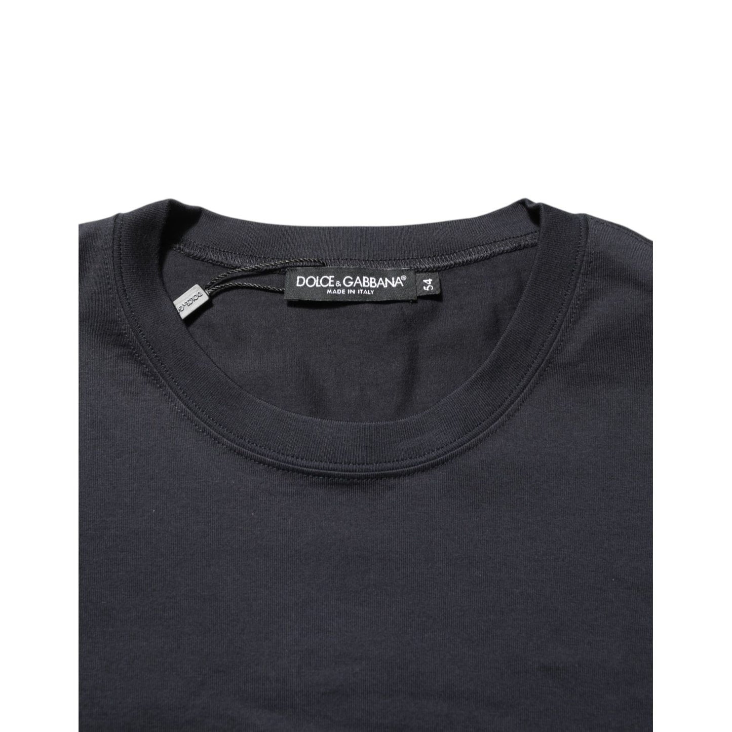 Dolce & Gabbana Black Logo Compass Cotton Crew Neck T-shirt