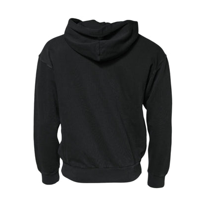 Dolce & Gabbana Black Logo Full Zip Hooded Sweatshirt Sweater showing back view