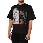 Dolce & Gabbana Black Marilyn Monroe Cotton Crew Neck T-shirt featuring classic design with striking print, perfect for everyday wear.