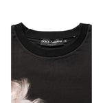 Dolce & Gabbana Black Marilyn Monroe Cotton Crew Neck T-shirt close-up with brand label and classic neckline