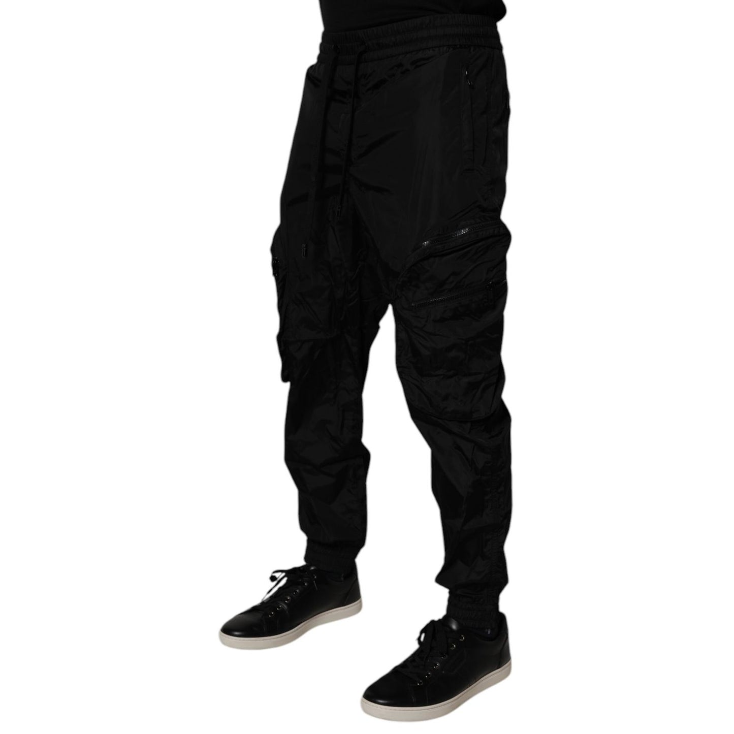 Dolce & Gabbana Black Nylon Cargo Jogger Men Sweatpants Pants