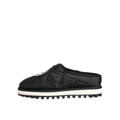 Dolce & Gabbana Black Nylon Low Top Slip On Sneaker Shoes, lightweight and modern, perfect for casual or athleisure wear.